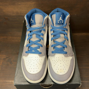 Jordan 1 Mid True Blue Cement (GS) Size 7Y (Pre-Owned) - tag