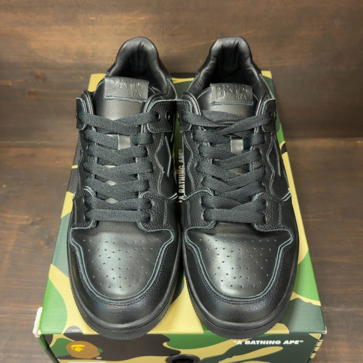 A Bathing Ape Bape SK8 Sta Triple Black Patent Leather Sta Logo - Image 3