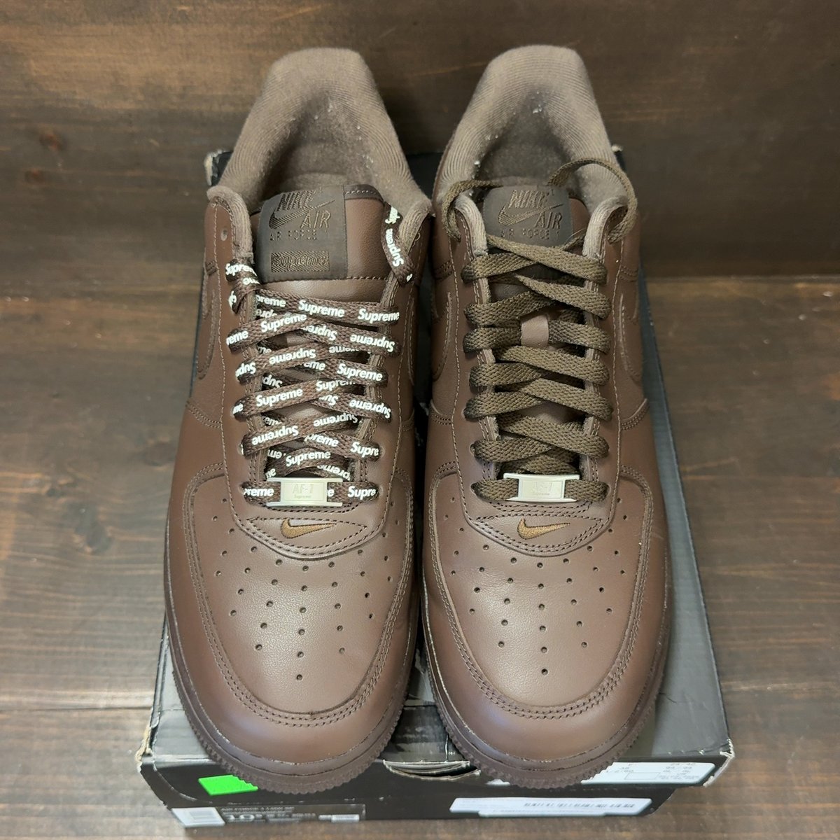Nike Air Force 1 Low Supreme Baroque Brown Size 10.5 (Pre-Owned) - tag