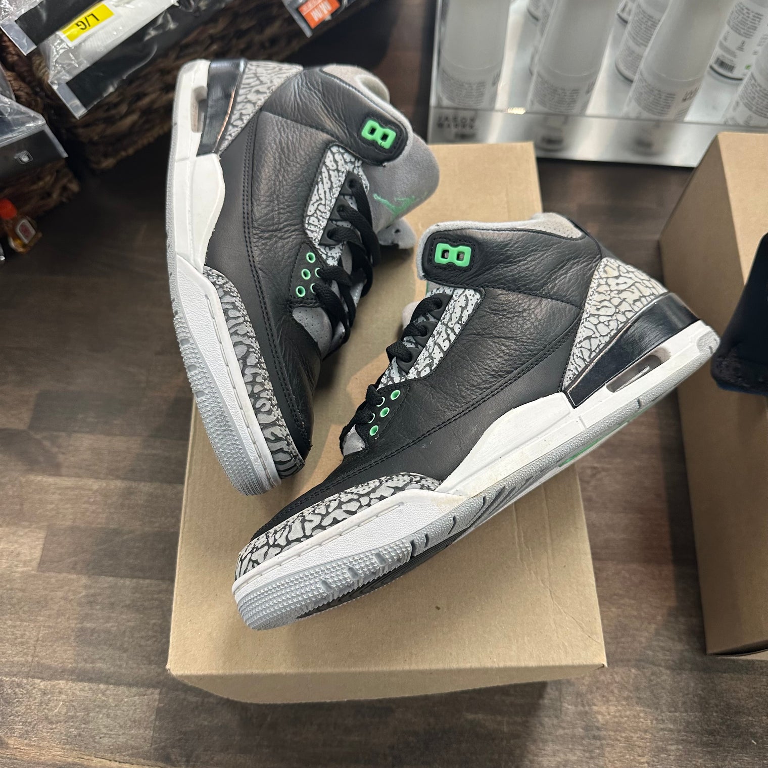 Green Glow Jordan 3 Retro (USED, No Box)