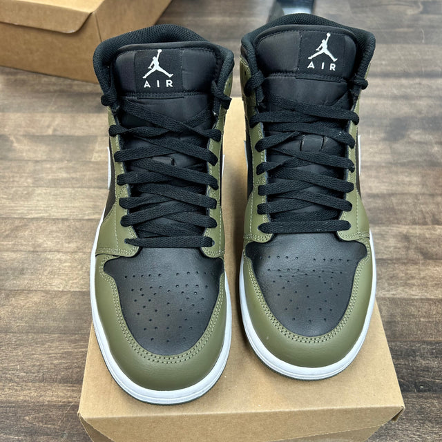 Black White Olive Jordan 1 Mid (USED, No Box)