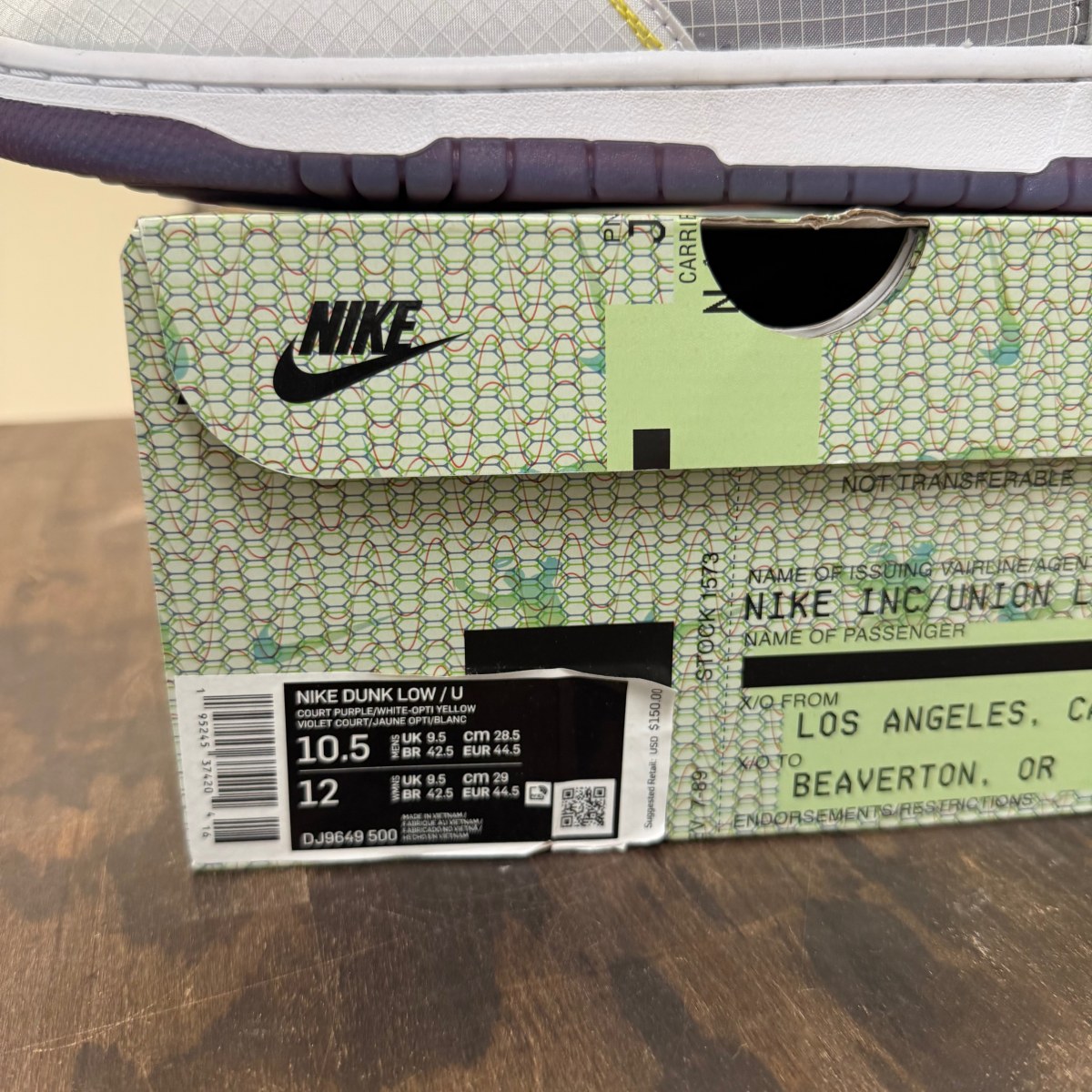 Nike Dunk Low Union Passport Pack Court Purple - Image 7