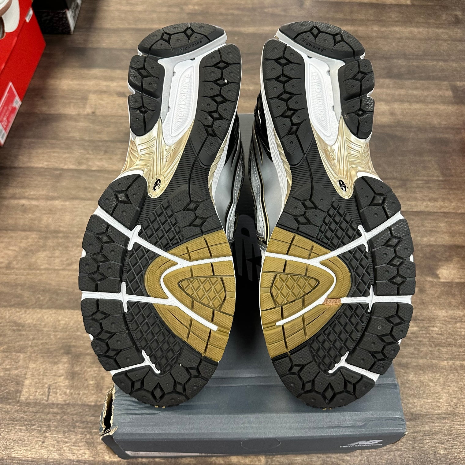 White Metallic Gold New Balance 1906R (Lightly Worn)