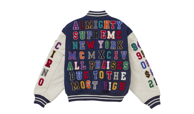 Supreme Praises Varsity Jacket Navy