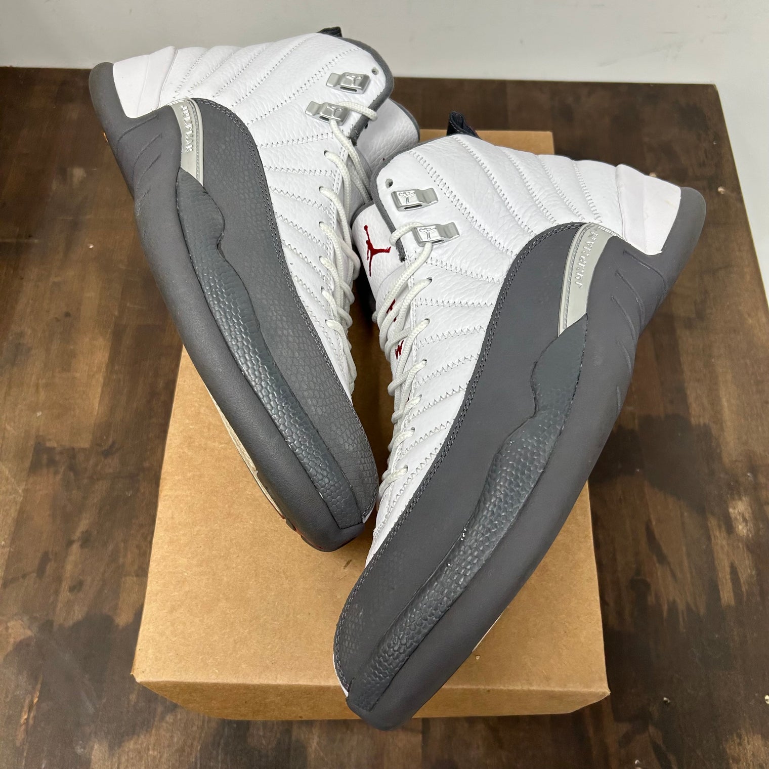 White Dark Grey Jordan 12 (Used, No Box)