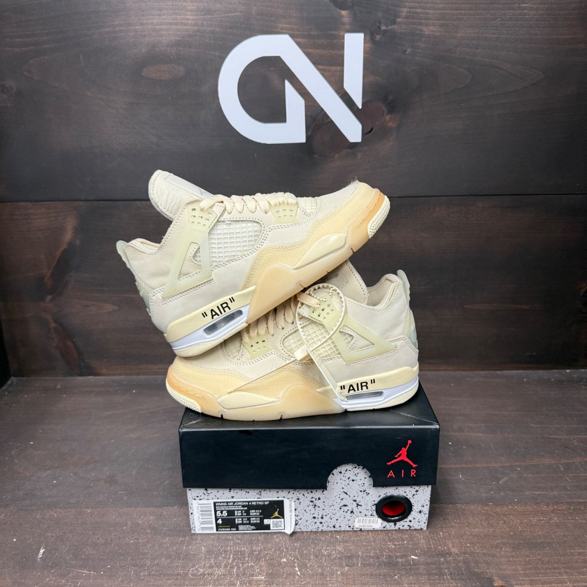 Jordan 4 Retro Off-White Sail (Women's) - Image 1