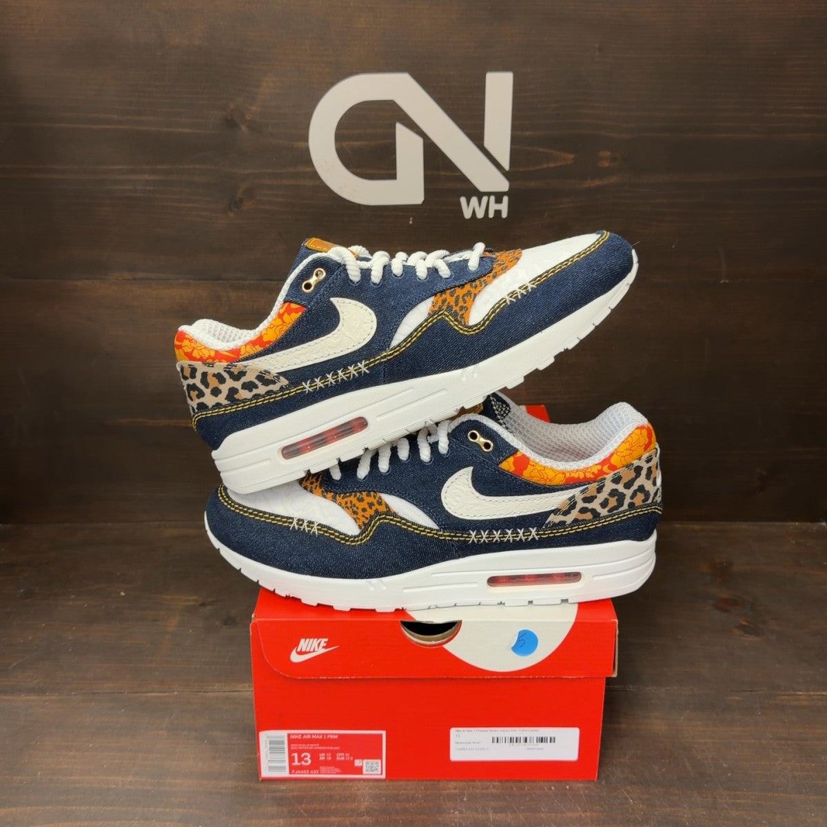 Nike Air Max 1 Premium Denim Leopard - Image 1
