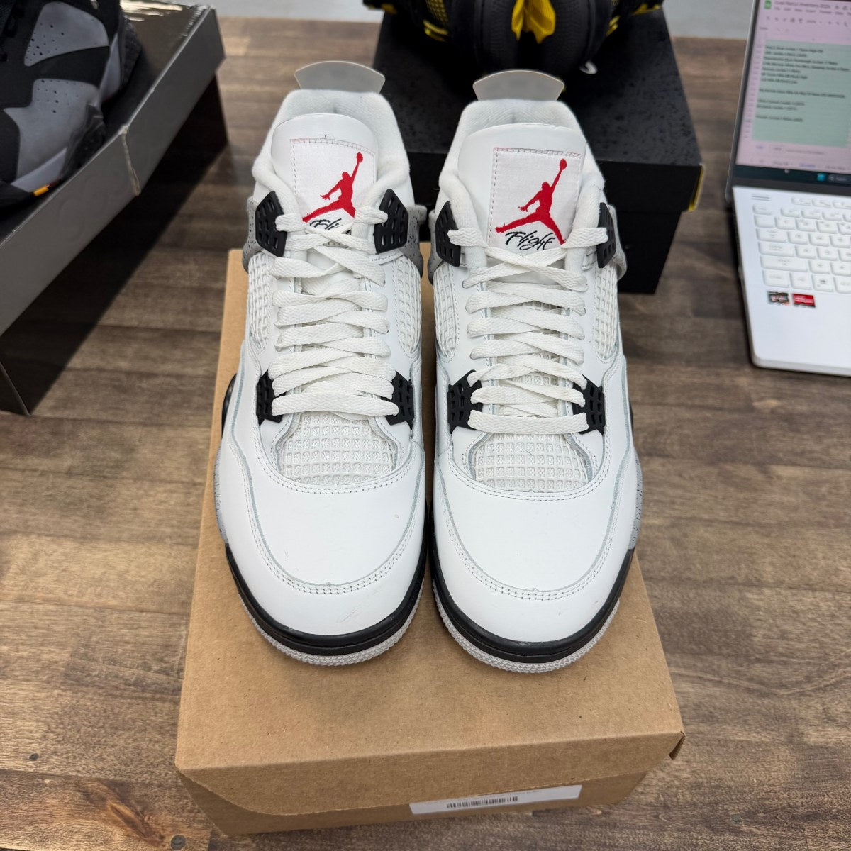 Jordan 4 Retro White Cement (2025) Size 10 (Pre-Owned) - Image 2