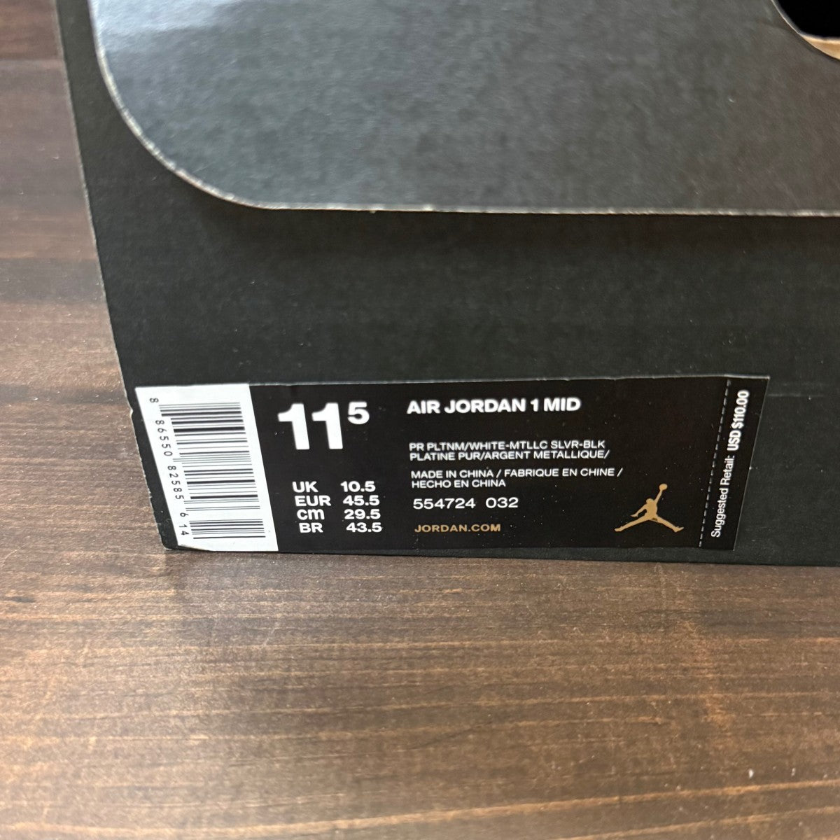 Jordan 1 Mid Pure Platinum Metallic Silver - Image 6