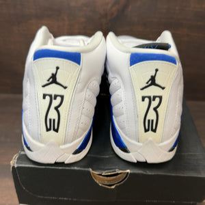 Jordan 14 Retro White Hyper Royal (GS) - Image 5