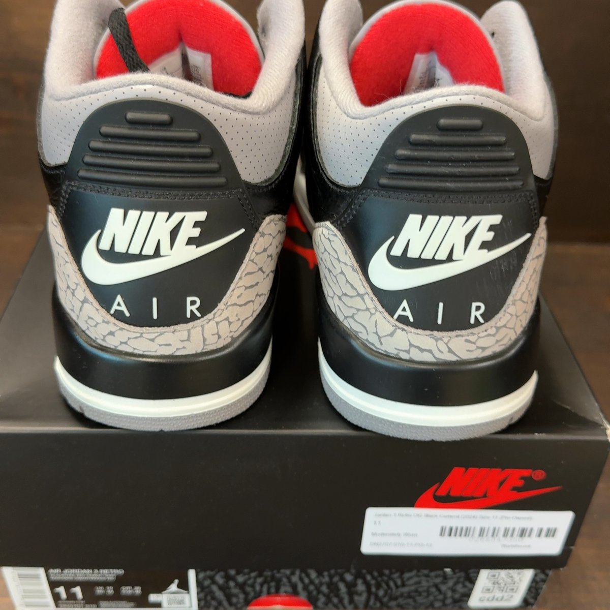Jordan 3 Retro OG Black Cement (2024) Size 11 (Pre-Owned) - aux