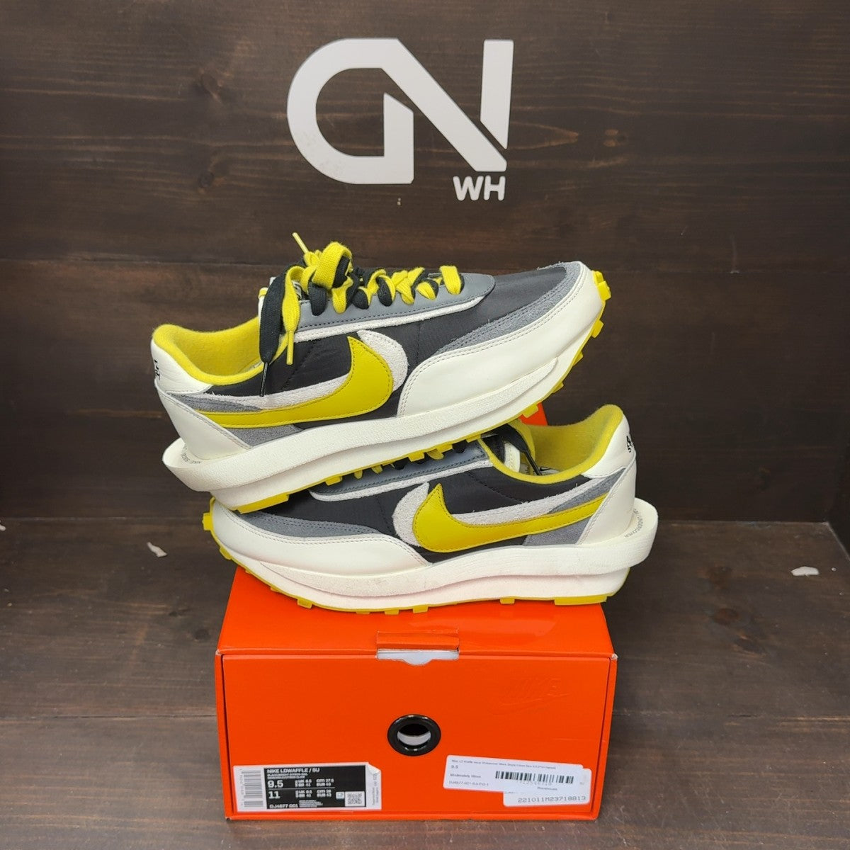 Nike LD Waffle sacai Undercover Black Bright Citron - Image 1