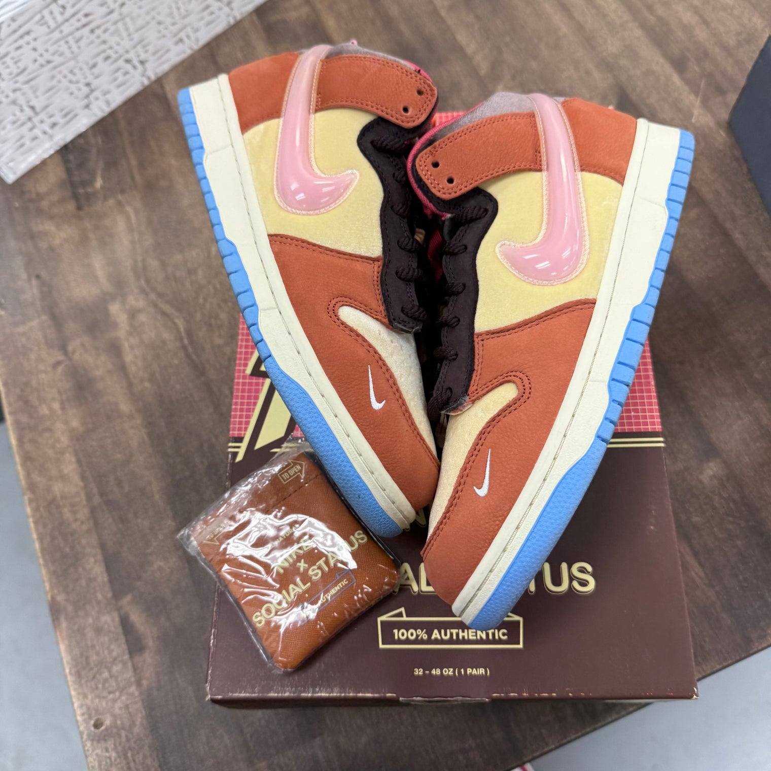 Social Status Free Lunch Chocolate Milk Dunk Mid (USED)