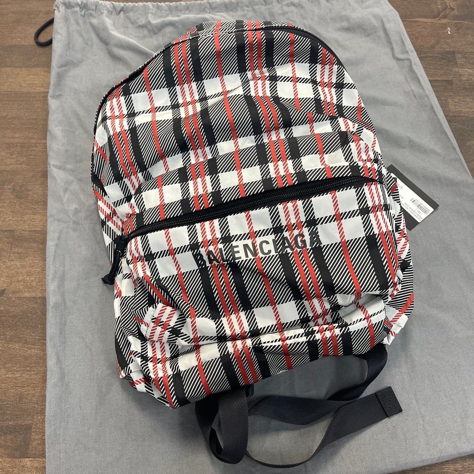 Balenciaga Plaid Nylon Bookbag (NEW / Defects)
