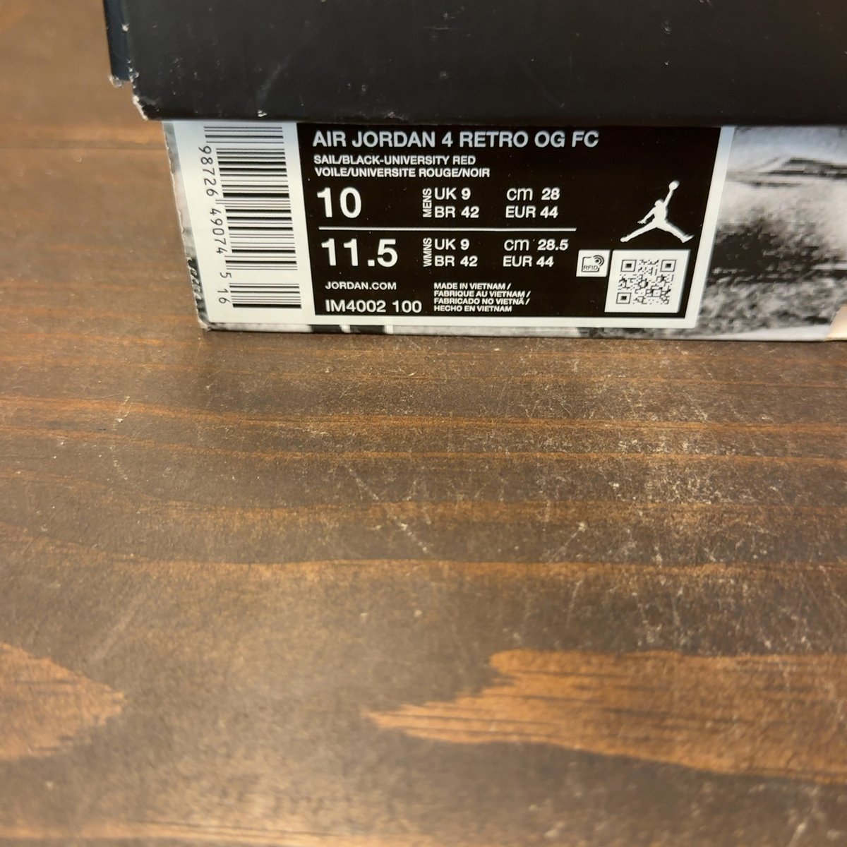 Jordan 4 Retro OG Flight Club Size 10 (Pre-Owned) - aux