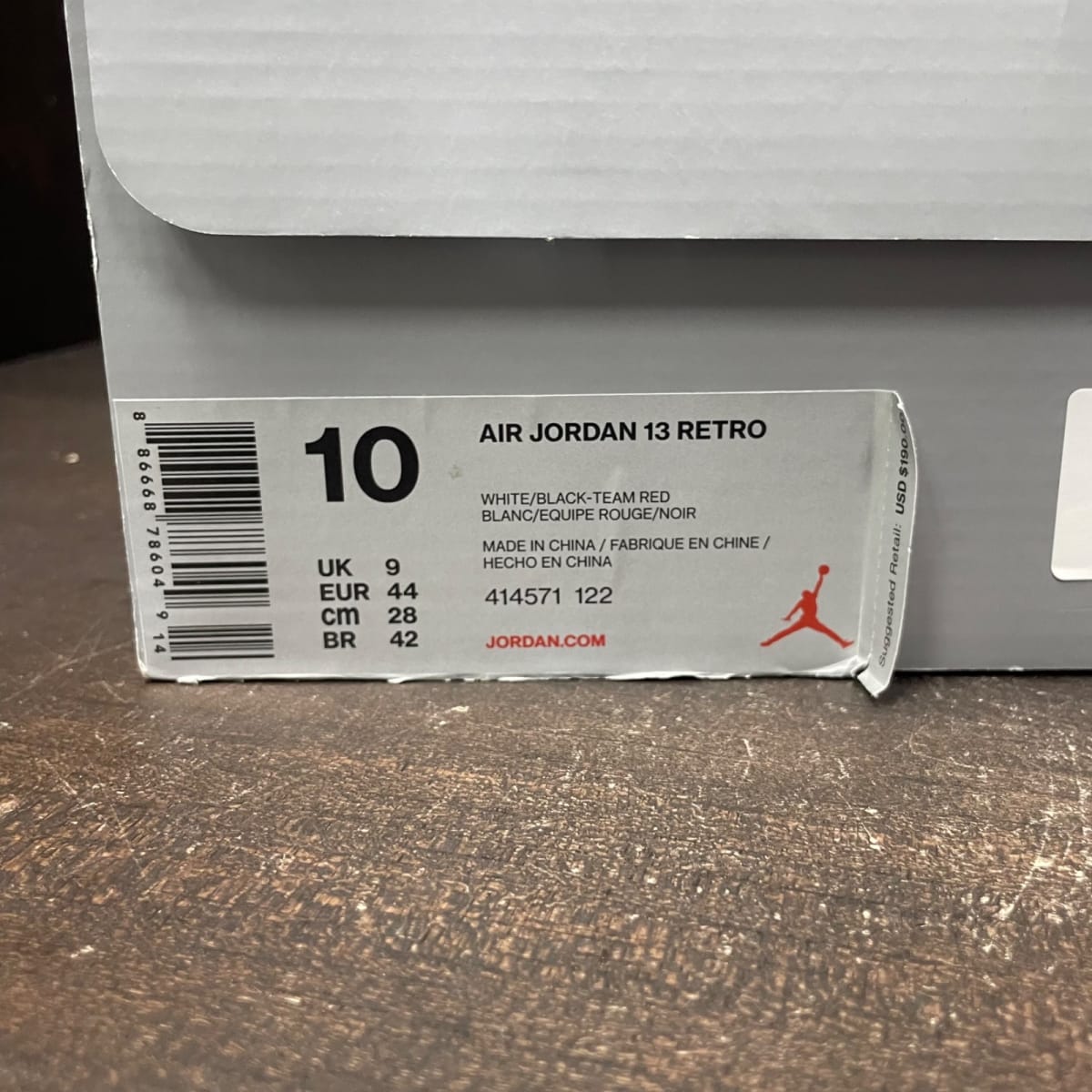 Jordan 13 Retro OG Chicago (2017) Size 10 (Pre-Owned) - box
