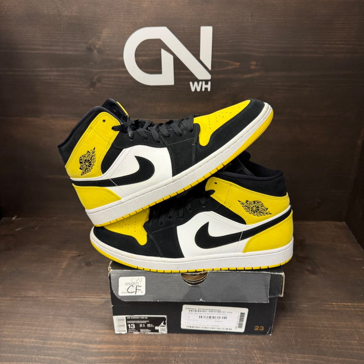 Jordan 1 Mid Yellow Toe Black - Image 1
