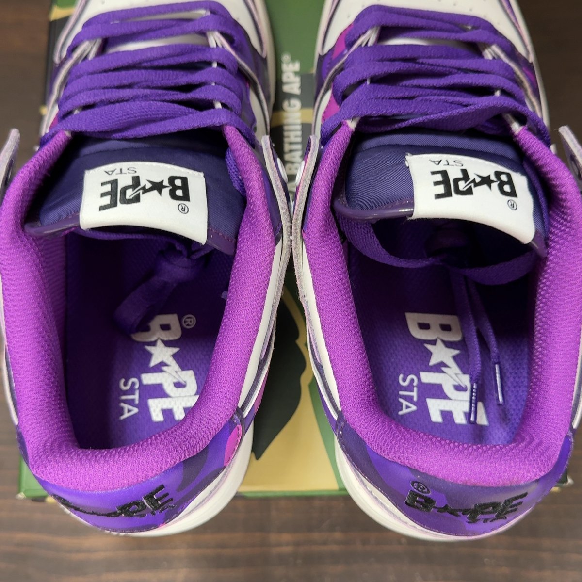 A Bathing Ape Bape SK8 Sta #1 M2 Purple Camo Size 9 (Pre-Owned) - aux