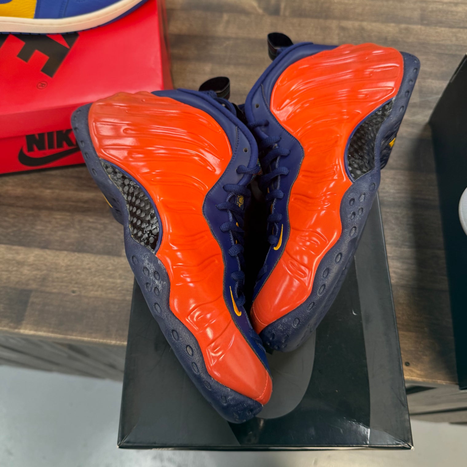 Blue Void Rugged Orange Air Foamposite One (Used)