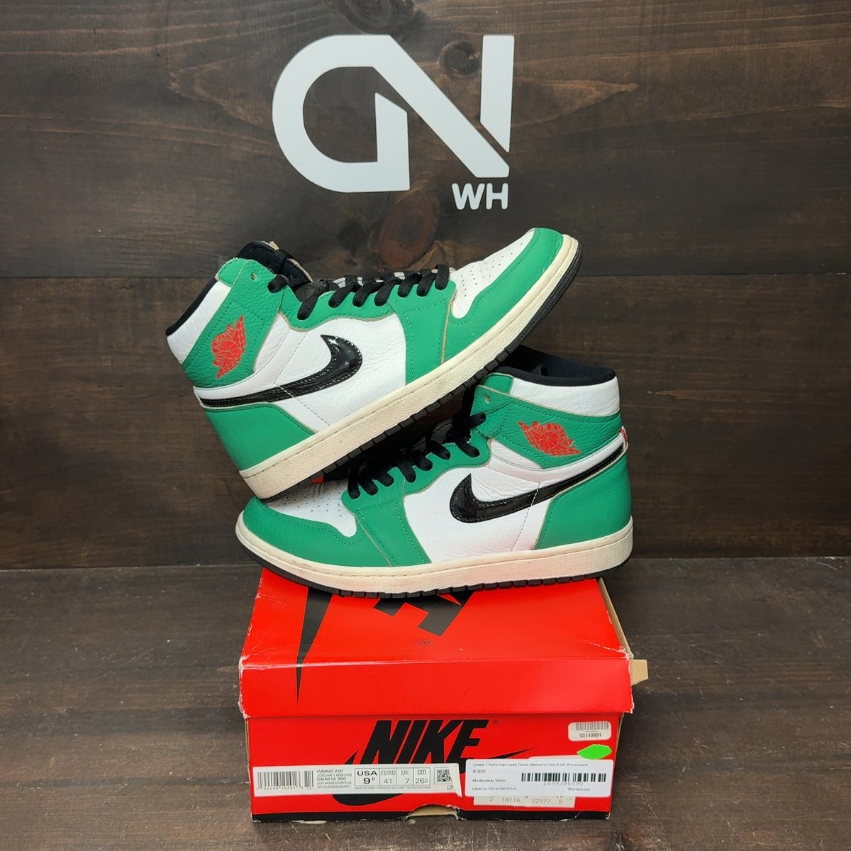 Jordan 1 Retro High Lucky Green (Women's) Size 9.5W (Pre-Owned) - front