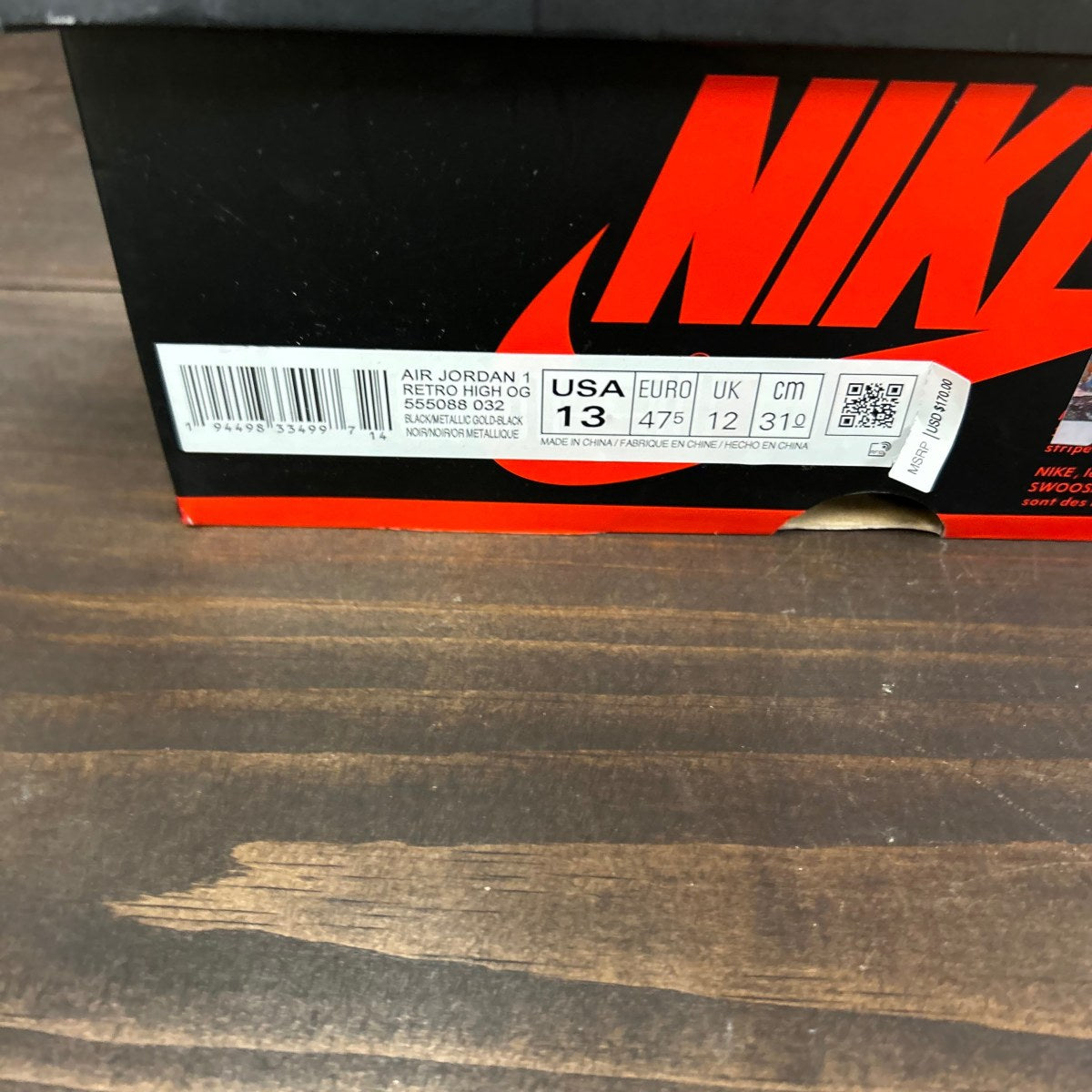 Jordan 1 Retro High Black Metallic Gold (2020) - Image 7