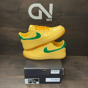 Nike Air Force 1 Low Patent Leather Topaz Gold Pine Green Size 10.5 (Pre-Owned) - front