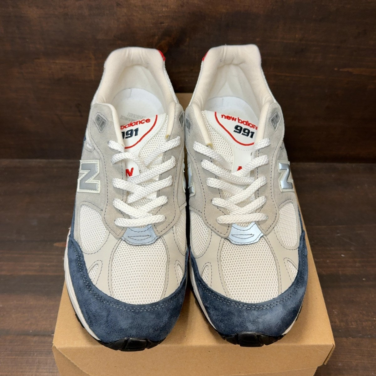 New Balance 991 Grey Navy Red Size 9.5 (Pre-Owned) - Image 3