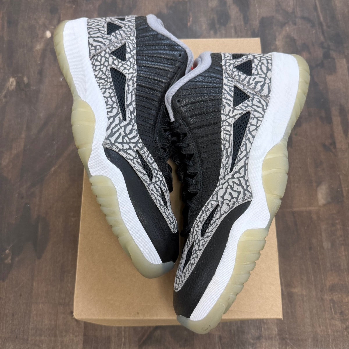 Jordan 11 Retro Low IE Black Cement Size 11 (Pre-Owned) - Image 1
