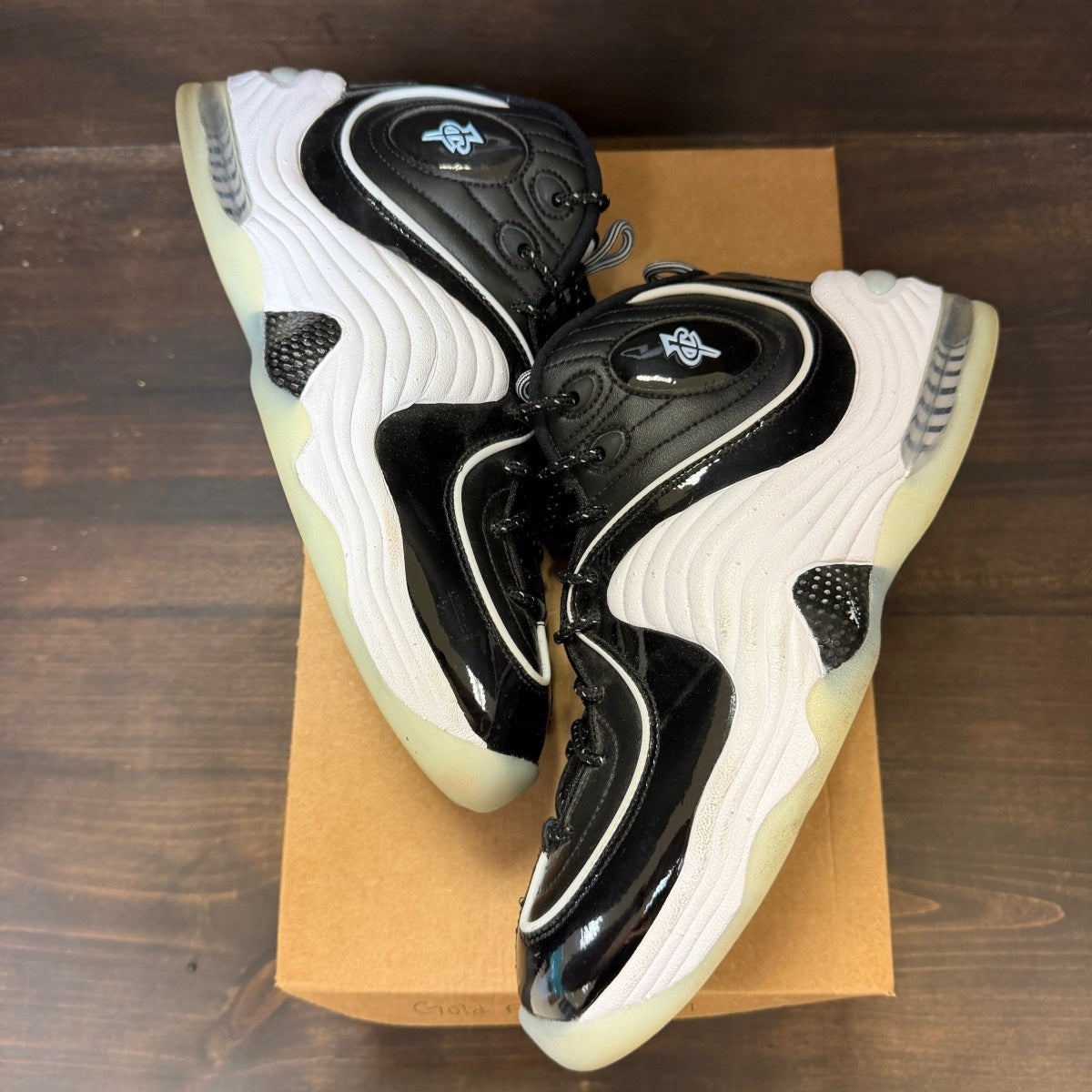 Nike Air Penny 2 Black Patent Football Grey Size 9.5 (Pre-Owned) - Image 2