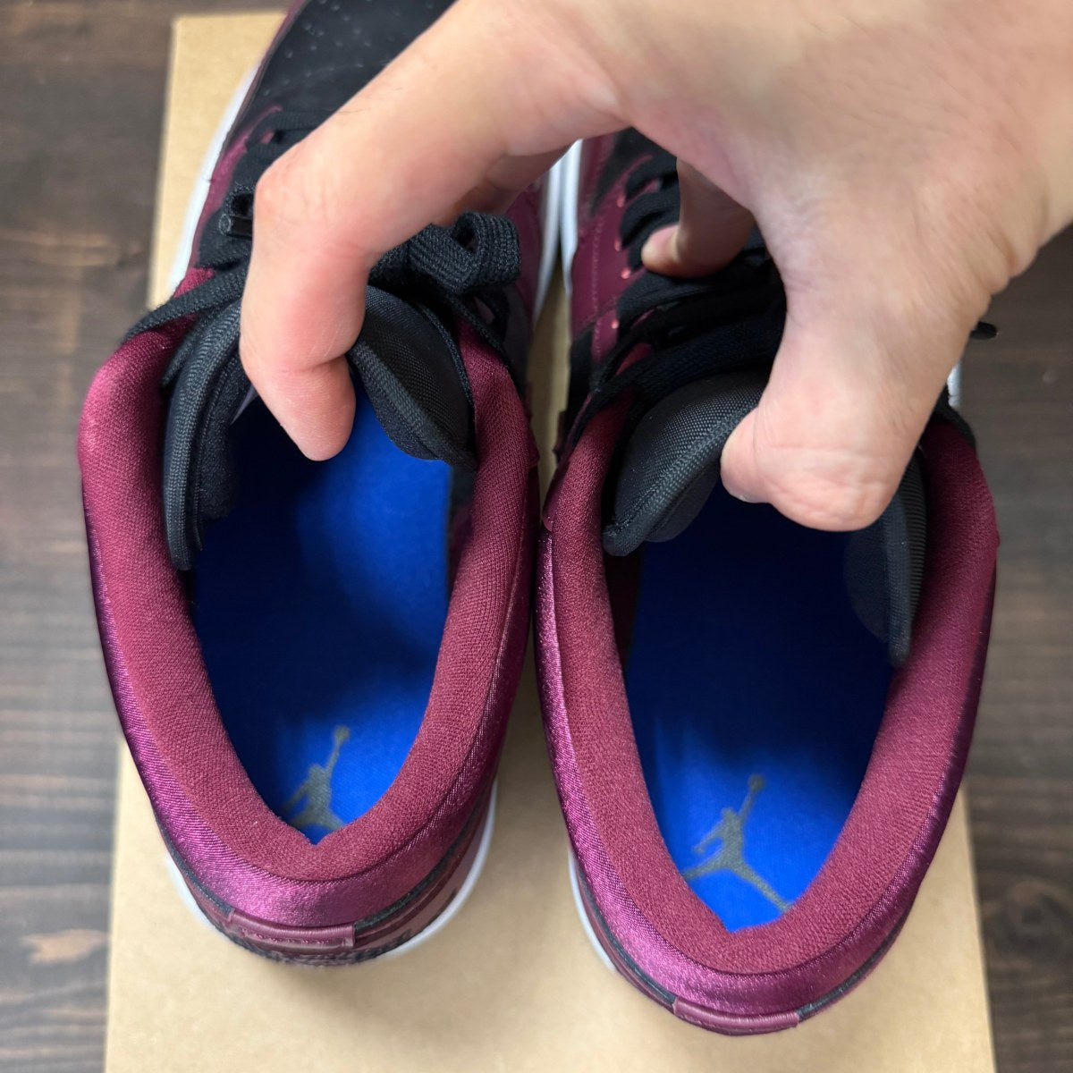 Jordan 1 Low Dark Beetroot Black (Women's) Size 12W (Pre-Owned) - Image 5