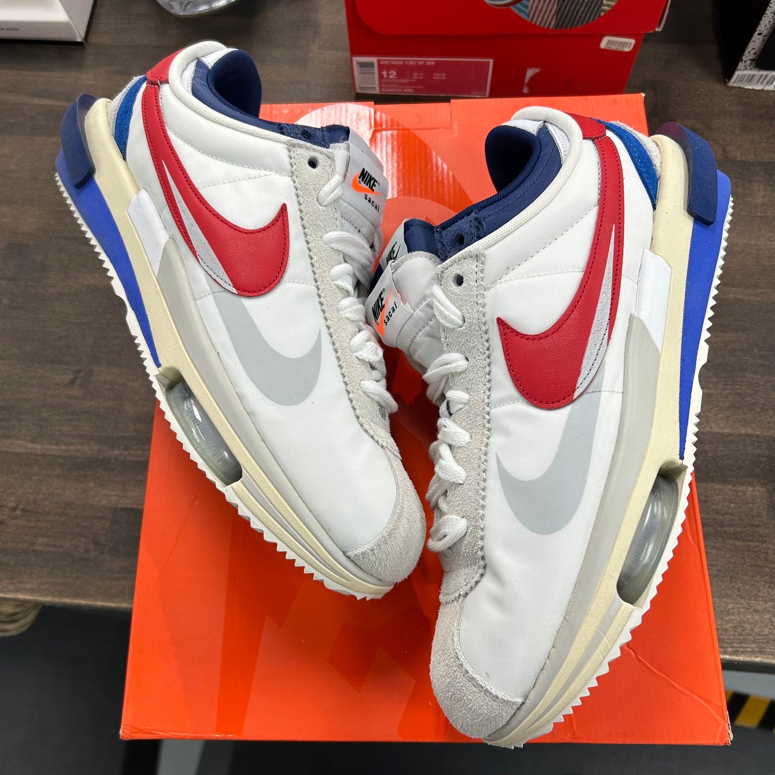 Sacai White University Red Blue Nike Zoom Cortez (USED)