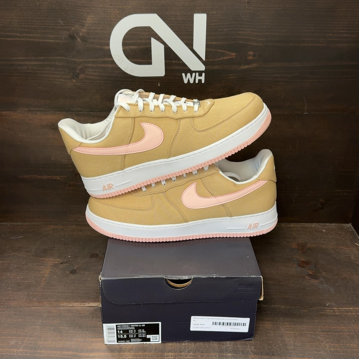 Nike Air Force 1 Low Linen Canvas Size 14 (Pre-Owned) - front