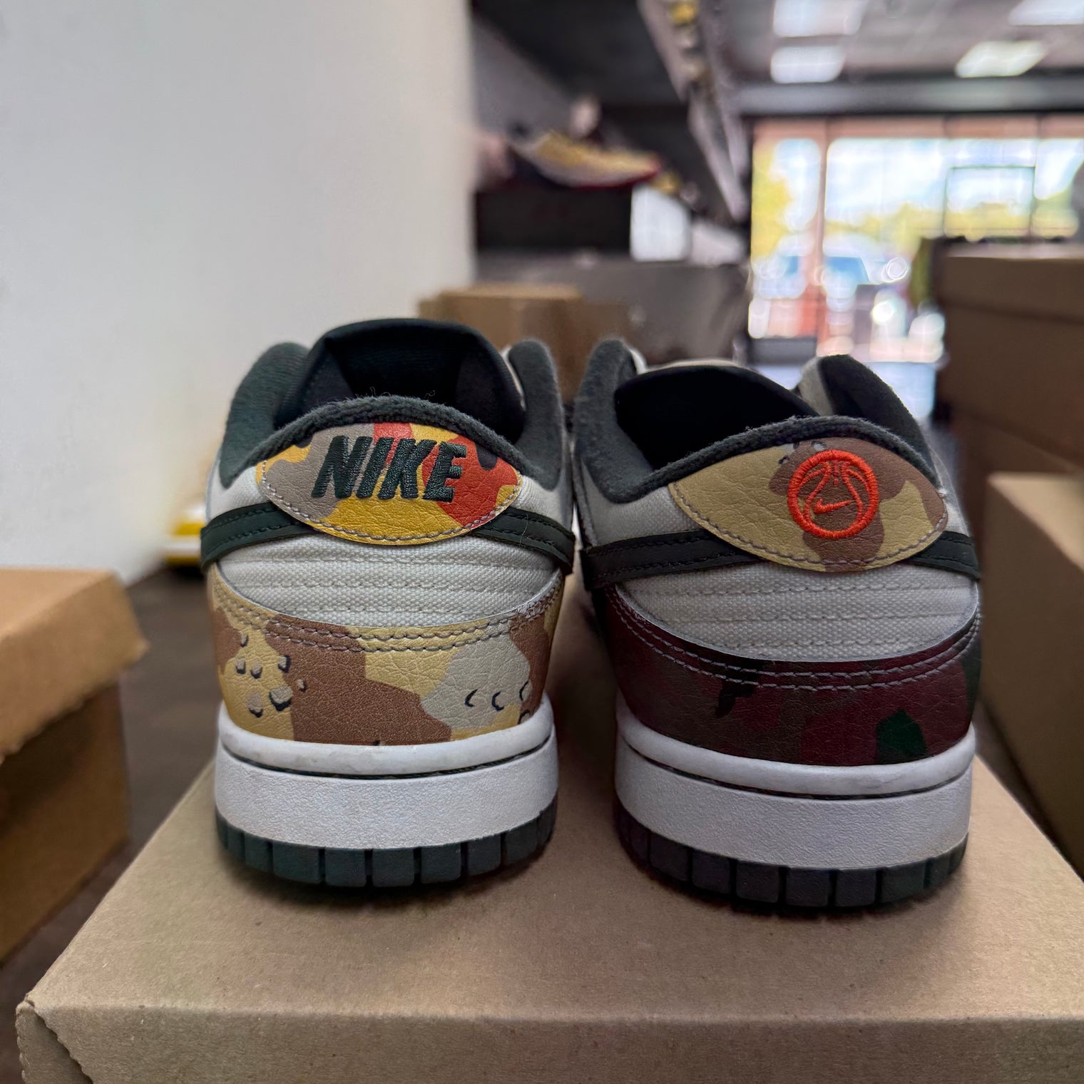 Sail Multi-Camo Dunk Low SE (USED, No Box)
