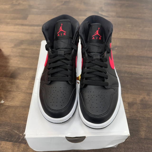 Jordan 1 Mid Black Siren Red (W) (USED)