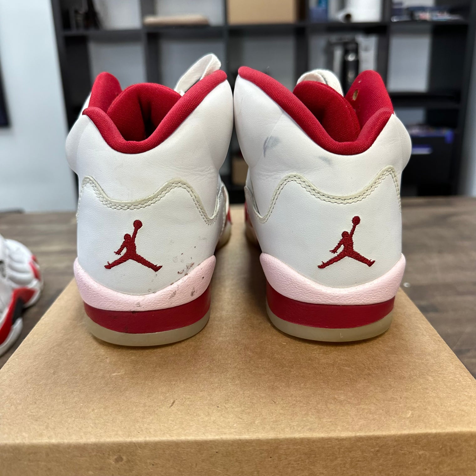 (W) White Pink Red Jordan 5 Retro (USED, No Box)