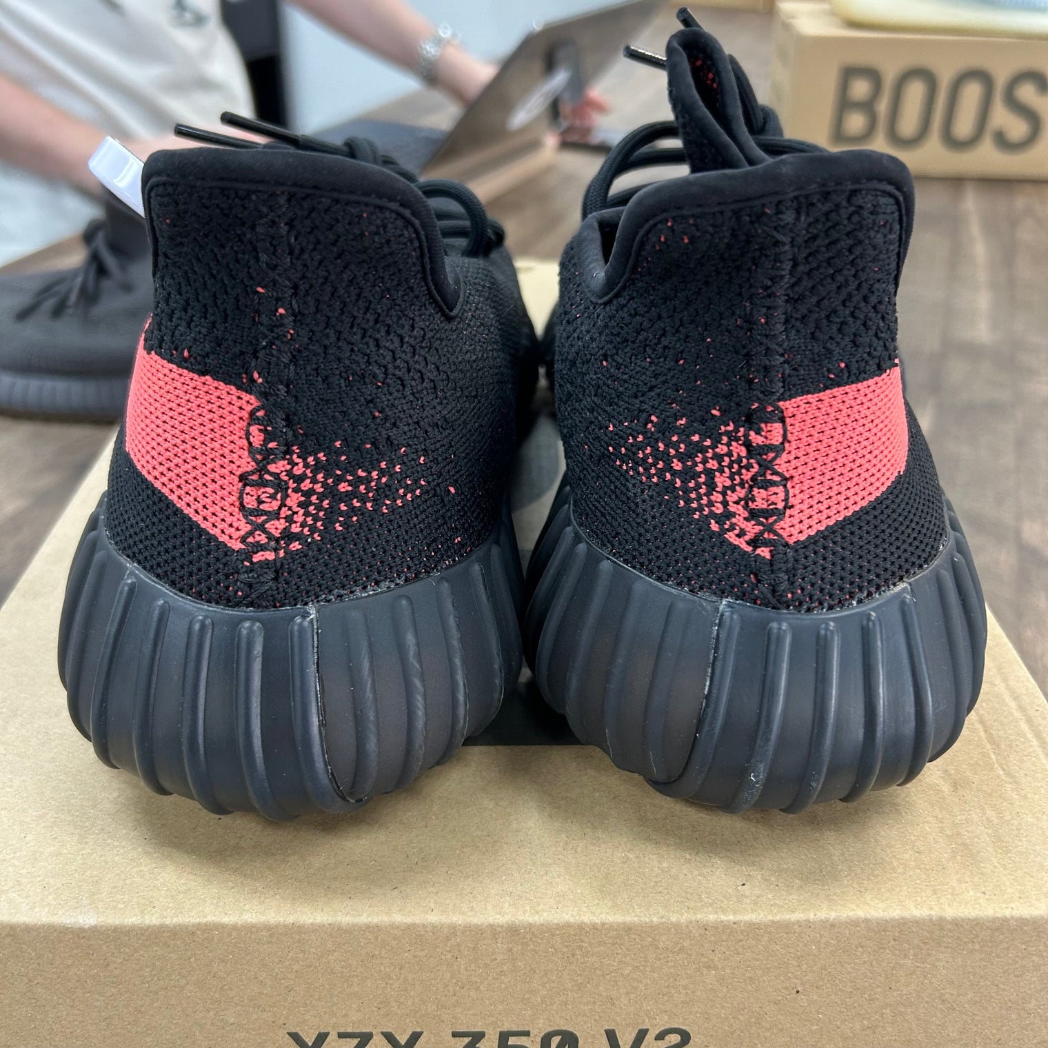 Core Red Stripe Yeezy 350 (USED)