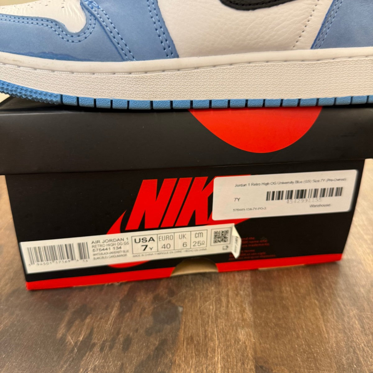 Jordan 1 Retro High OG University Blue (GS) - Image 6