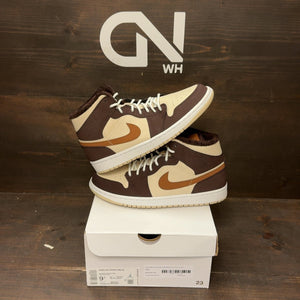 Jordan 1 Mid SE Brown Basalt Oatmeal (Women's) Size 9.5W (Pre-Owned) - front
