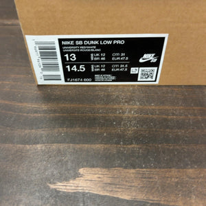 Nike SB Dunk Low University Red Gum Size 13 (Pre-Owned) - aux