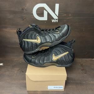 Nike Air Foamposite Pro Black Metallic Gold Size 12 (Pre-Owned) - Image 1