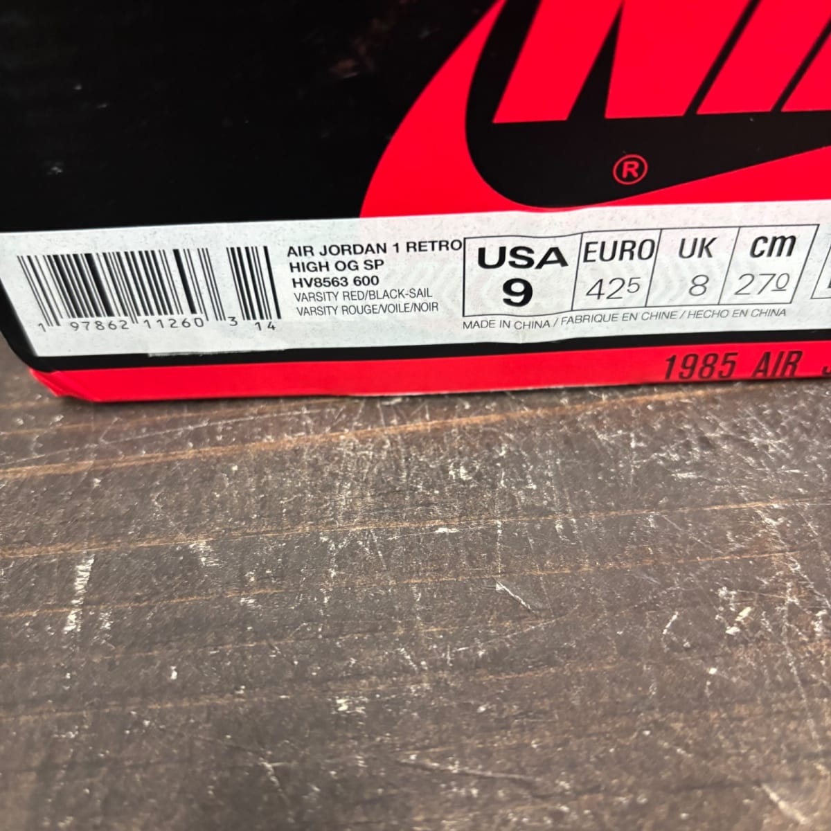 Jordan 1 Retro High OG SP Union LA Chicago Shadow Size 9 (Pre-Owned) - aux