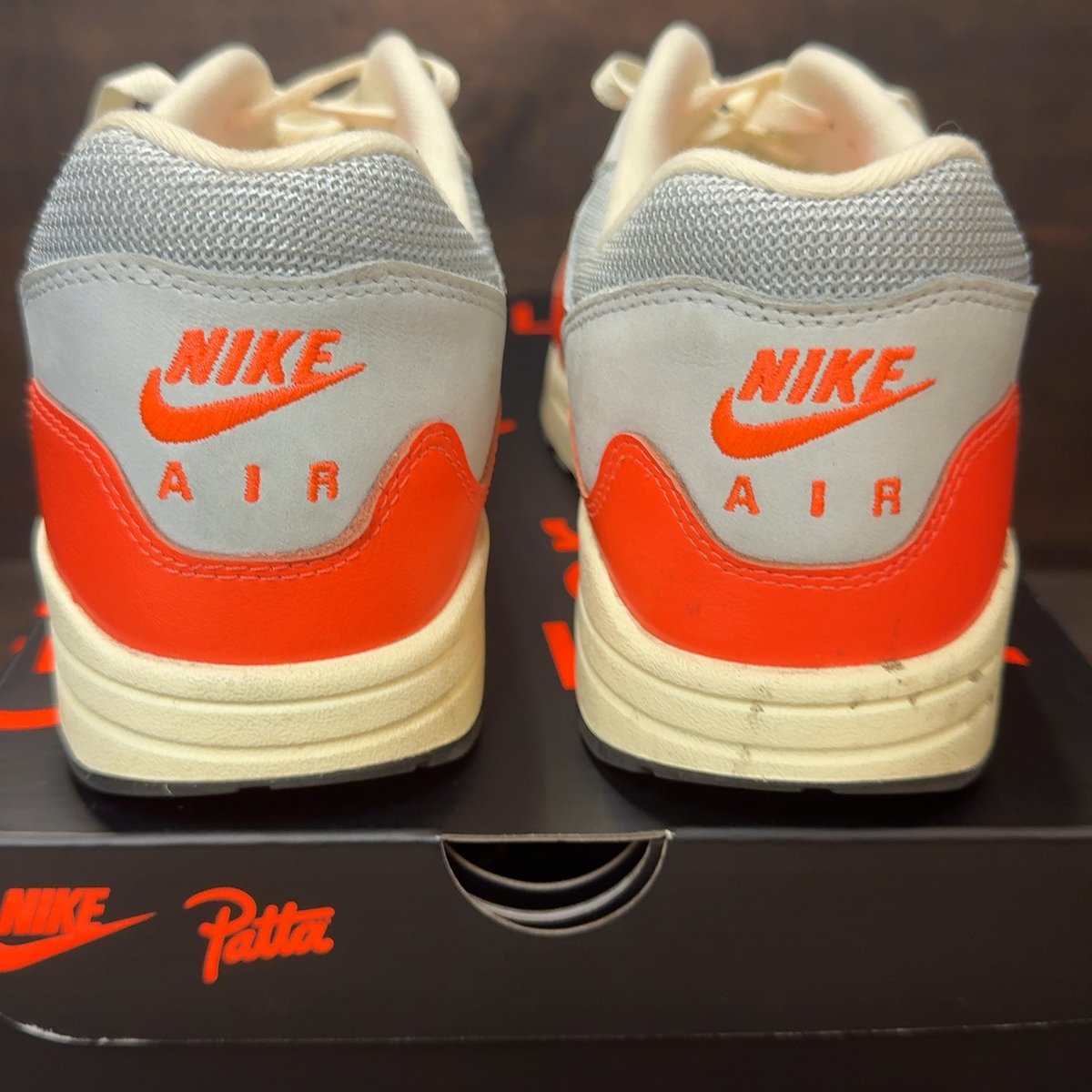 Nike Air Max 1 Patta Waves Hyper Crimson Pure Platinum (With Bracelet) Size 12 (Pre-Owned) - aux