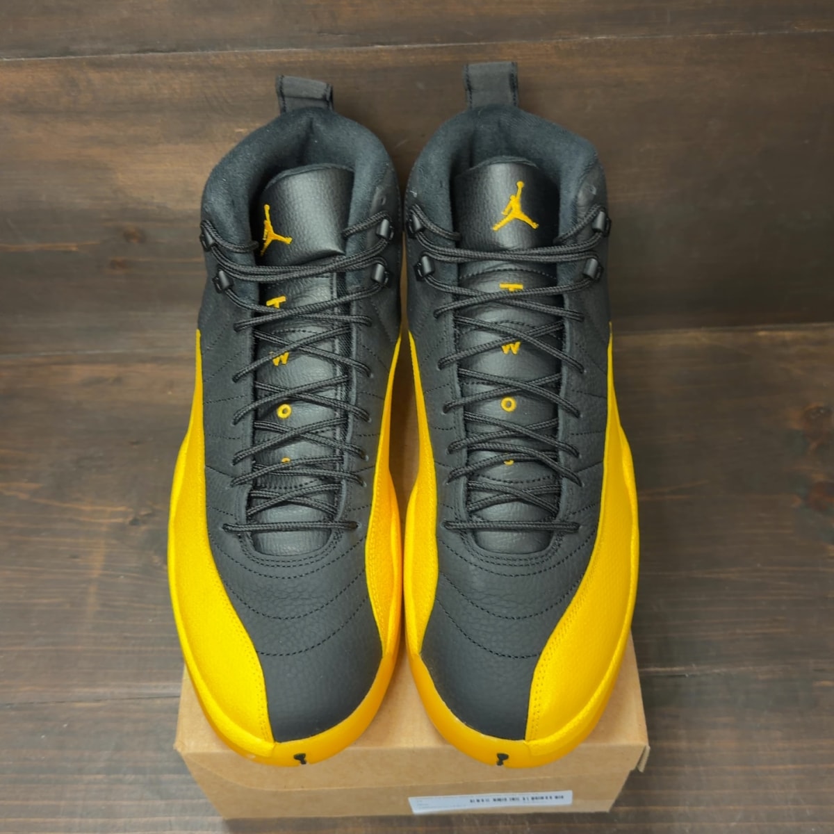 Jordan 12 Retro Black University Gold Size 14 - Image 3