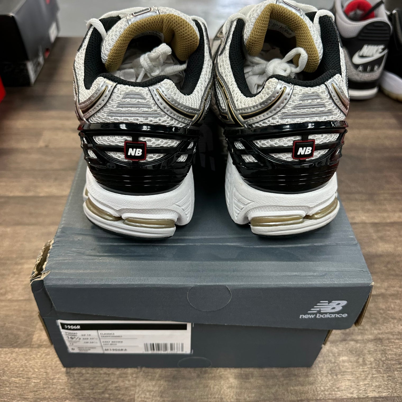 White Metallic Gold New Balance 1906R (Lightly Worn)