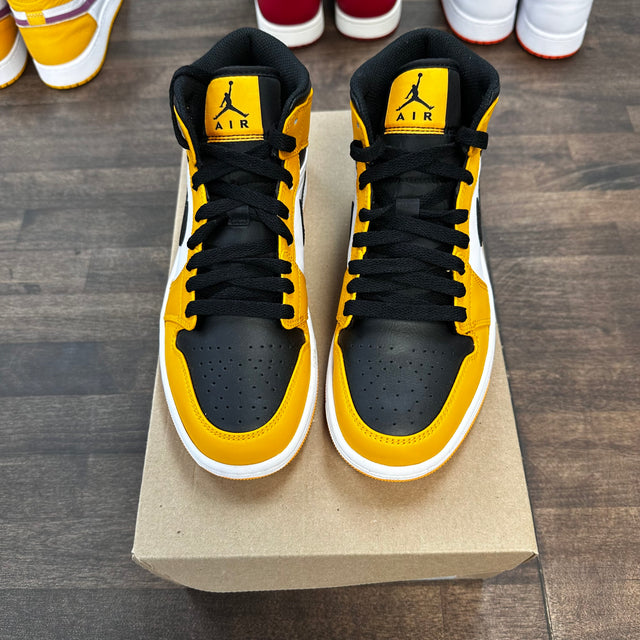 (GS) Taxi Yellow Toe Jordan 1 Mid (USED,No Box)