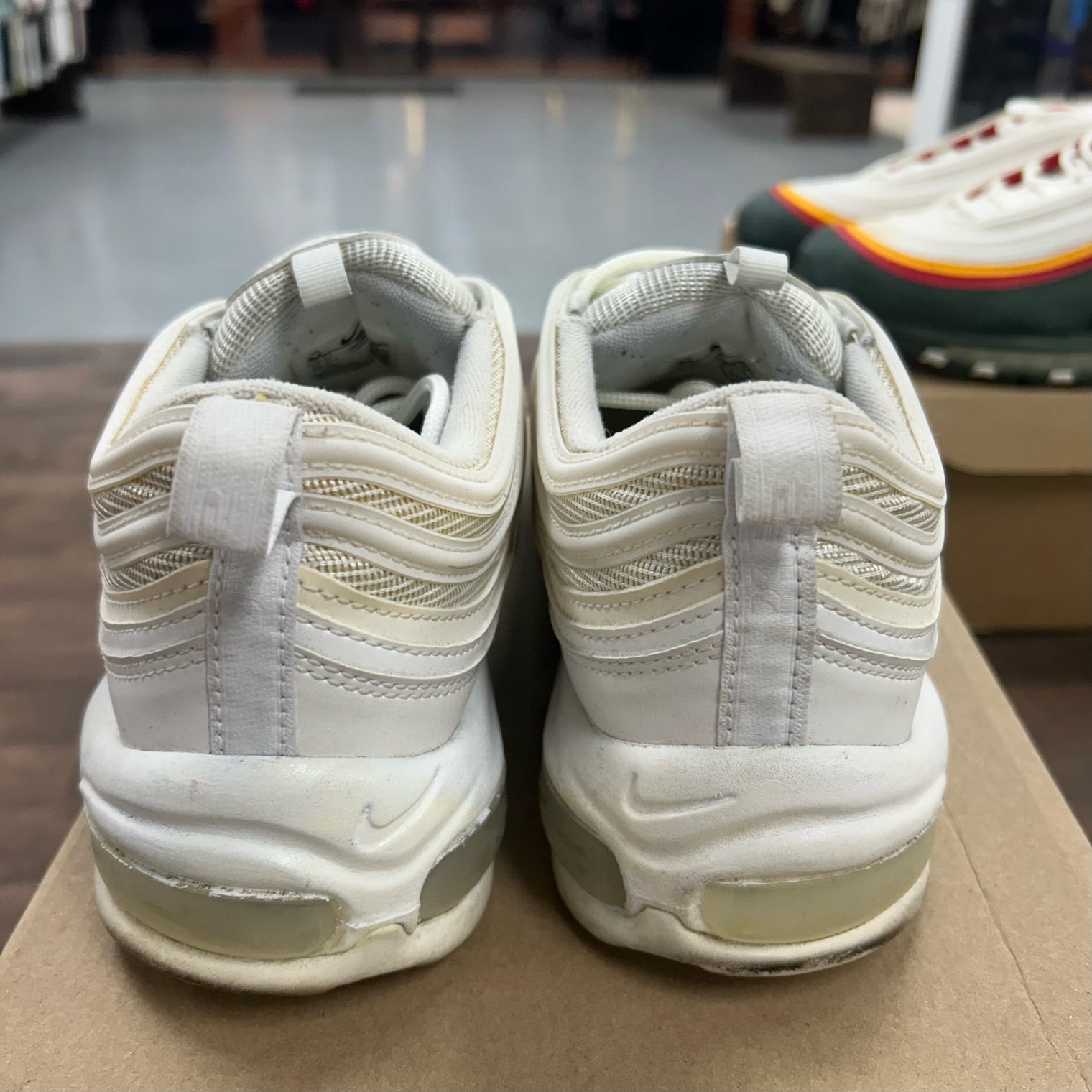 Triple White Wolf Grey Nike Air Max 97 (USED, No Box)