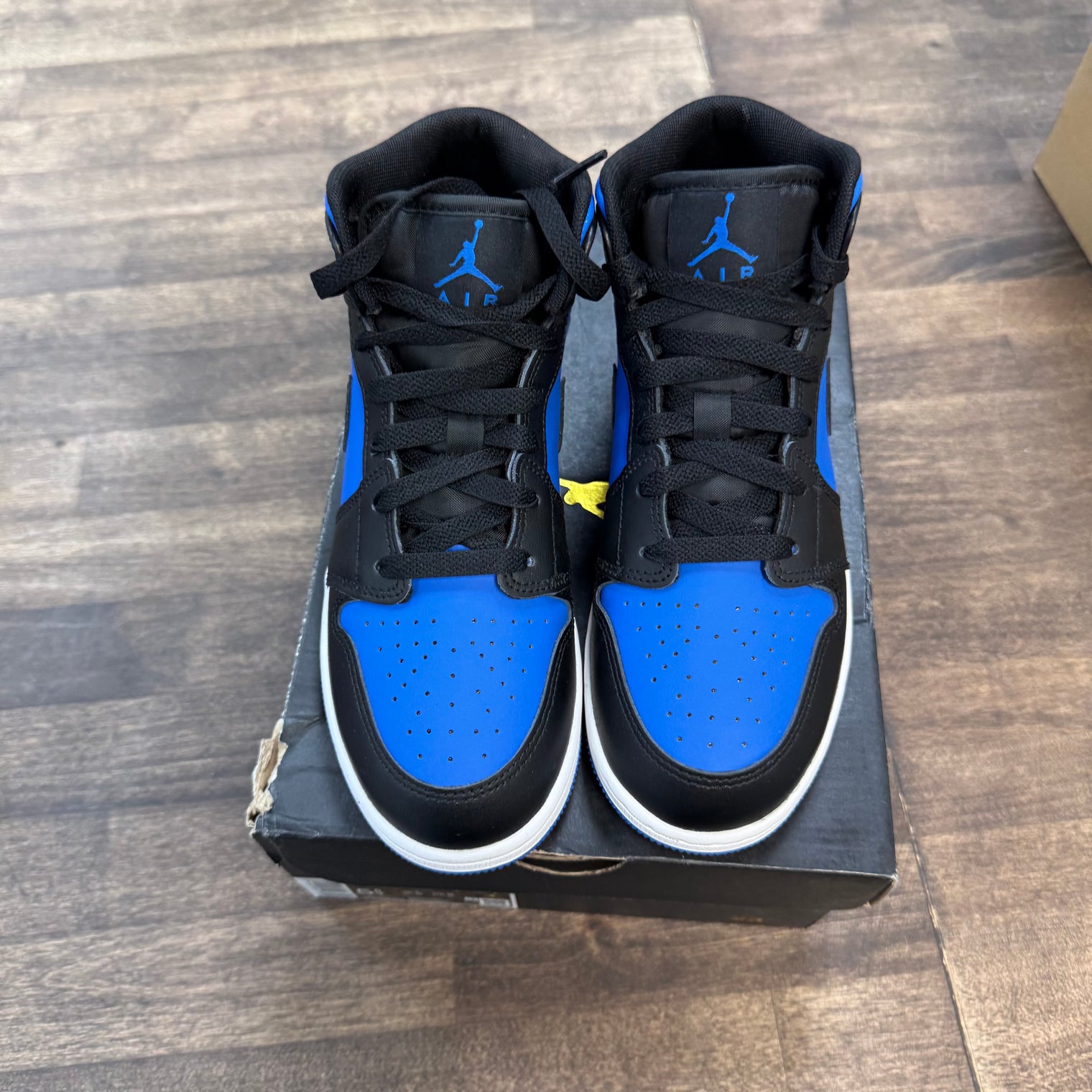 Black Royal Blue Jordan 1 Mid (GS) (Lightly Worn)