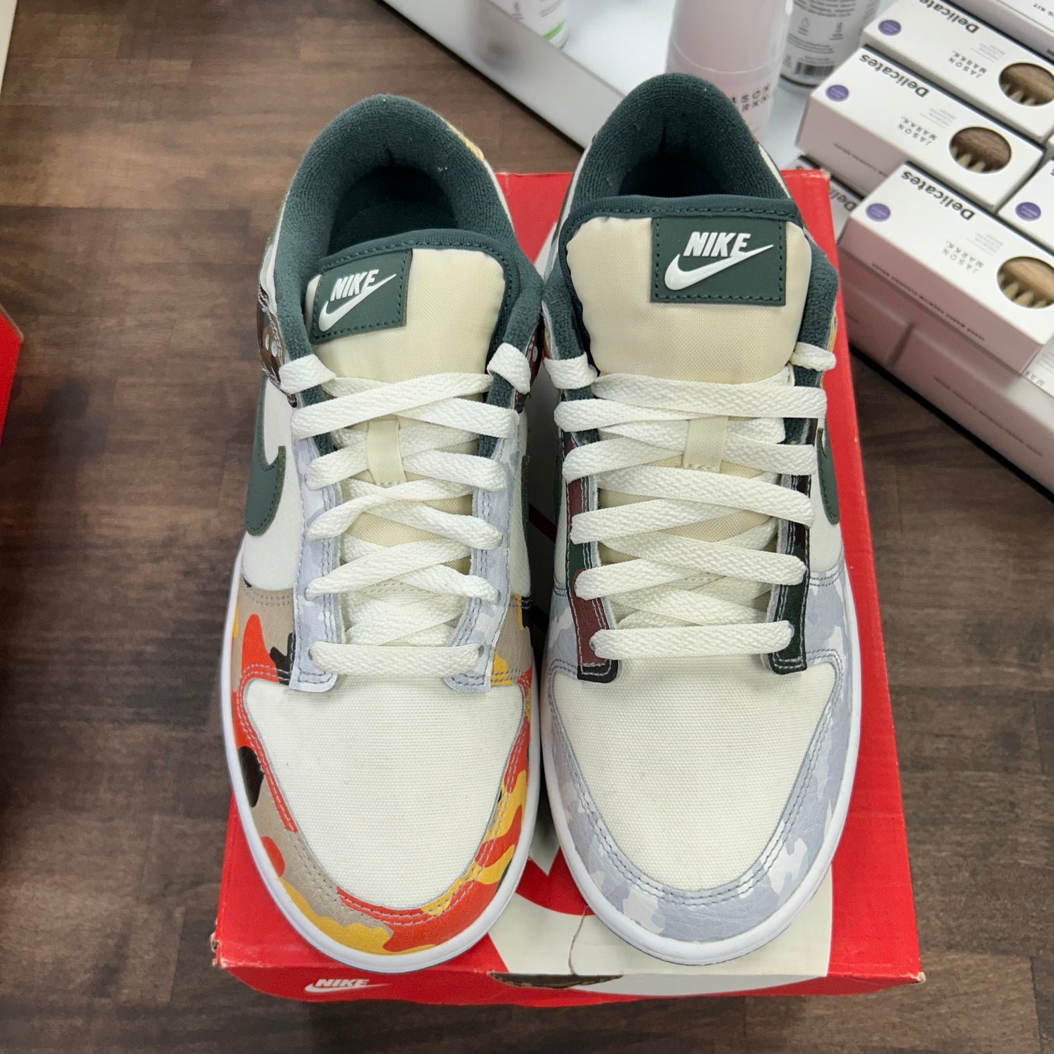 Sail Multi-Camo Nike Dunk Low SE (USED, Replacement Box)