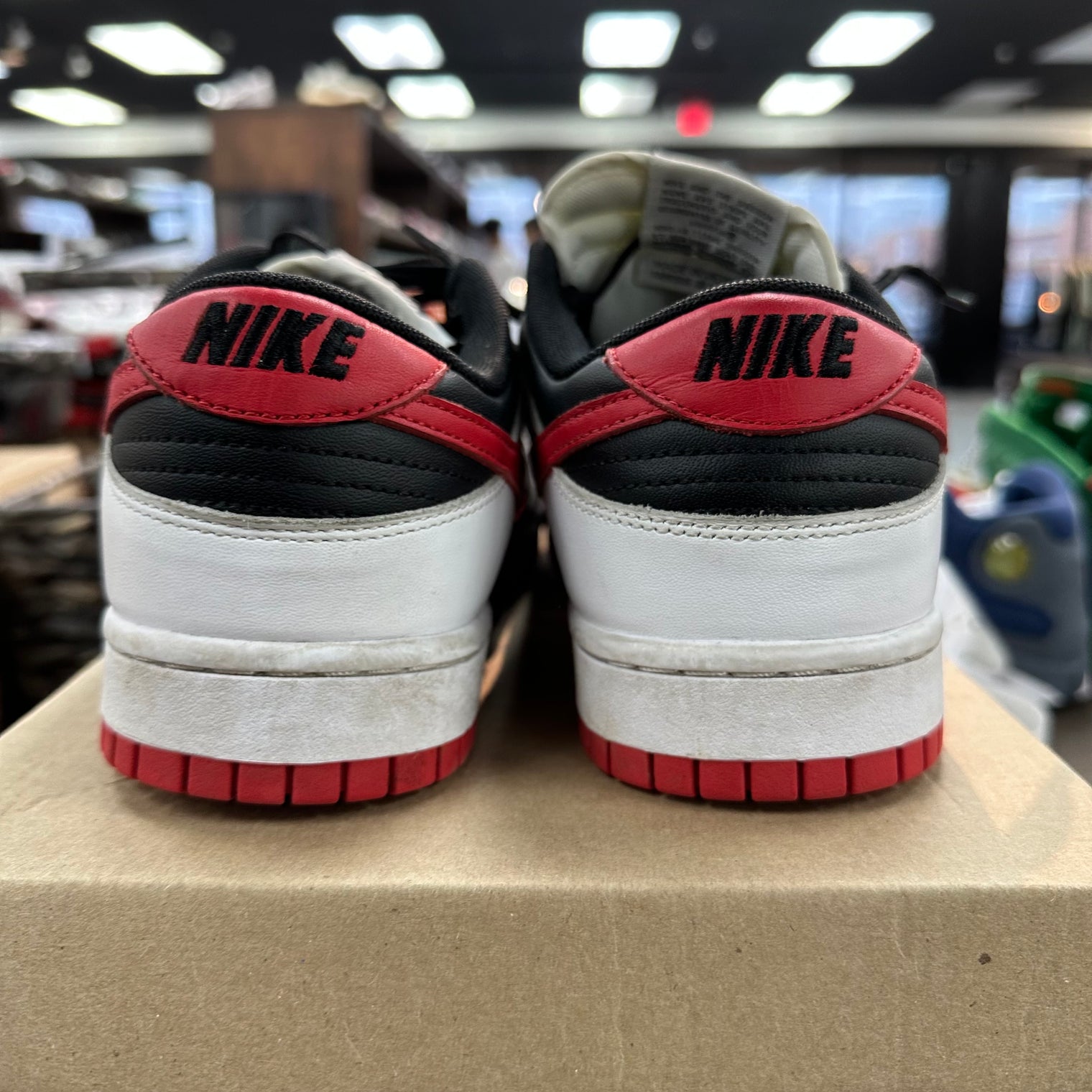 Nike Dunk Low Retro White Black University Red (US 10) (USED, No Box)