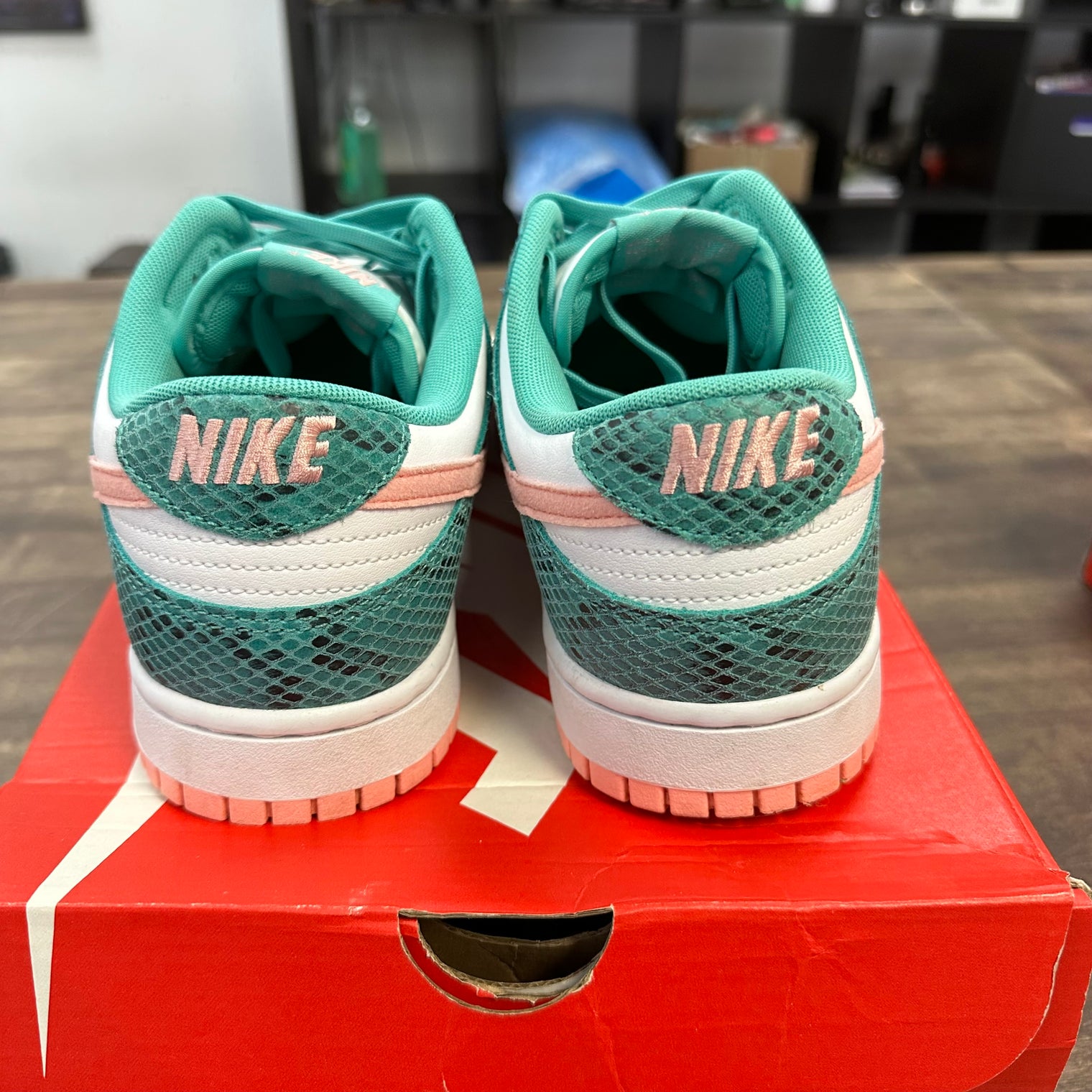 Snakeskin Washed Teal Dunk Low (USED)